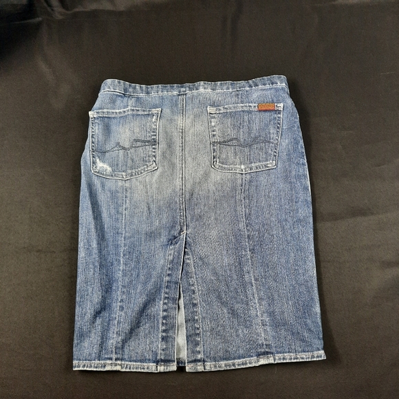 7 for all man kind midi denim skirt size 6 - Picture 4 of 6